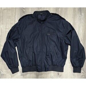 Members Only Navy Bomber Jacket Men’s Size L Zip Front Lightweight Windbreaker
